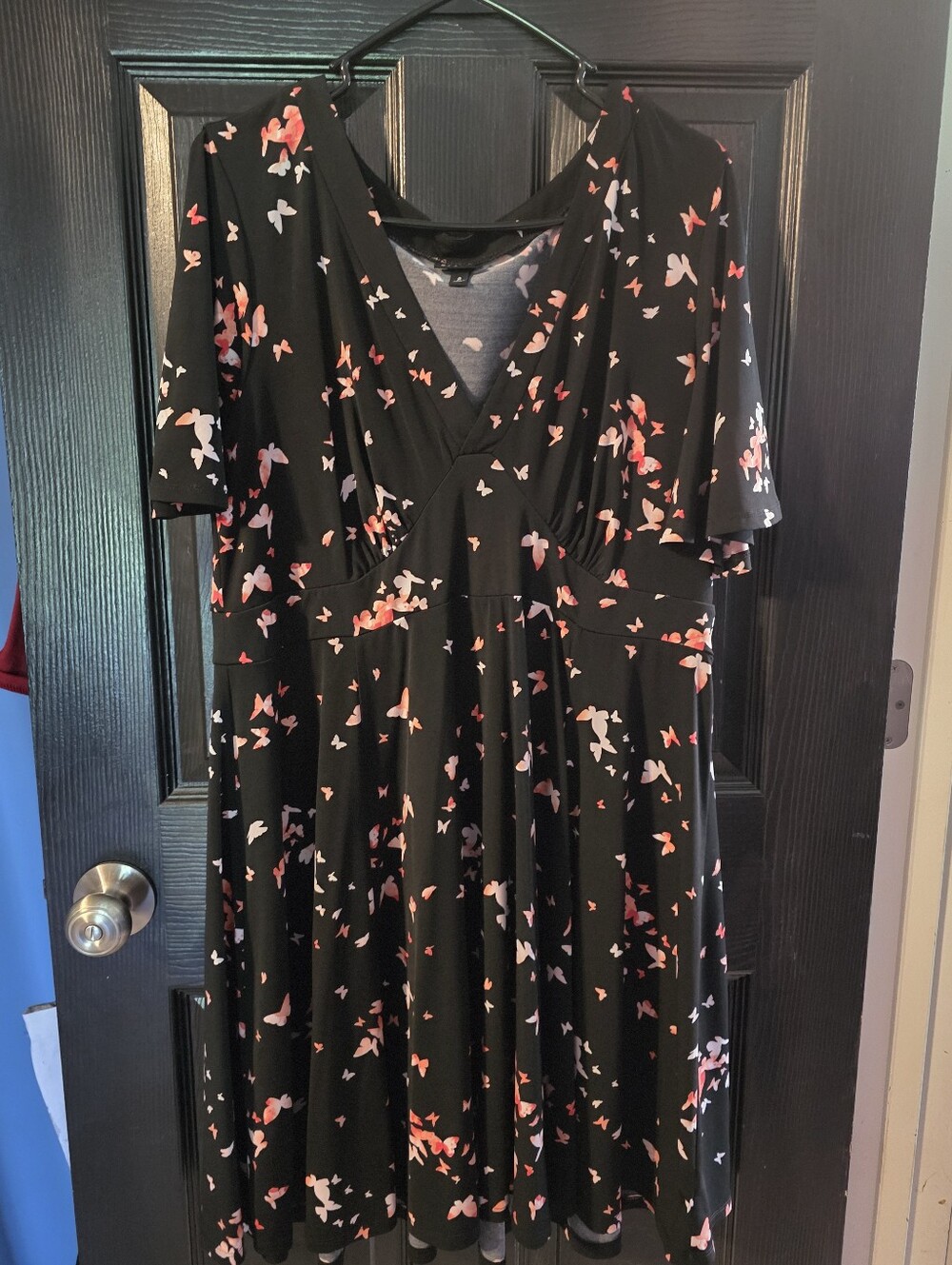 Black And Butterfly Print Dress